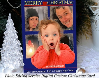 Digital Delivery, Funny Christmas Card Design, Christmas Photo Edit, Home Alone Custom Family Christmas Photo Card