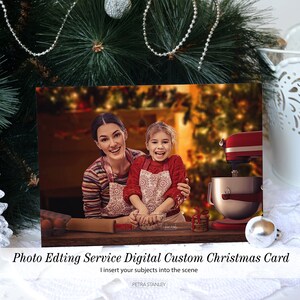 Digital Lieferung, Weihnachtsbäckerei Digitalfoto Weihnachtskarte, Weihnachten Foto bearbeiten, klassische Urlaub Fotokarte, Photoshop Service