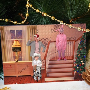 Digitale levering, A Christmas Story-beenlamp grappig gepersonaliseerde digitale fotokaart, kerstfoto bewerken