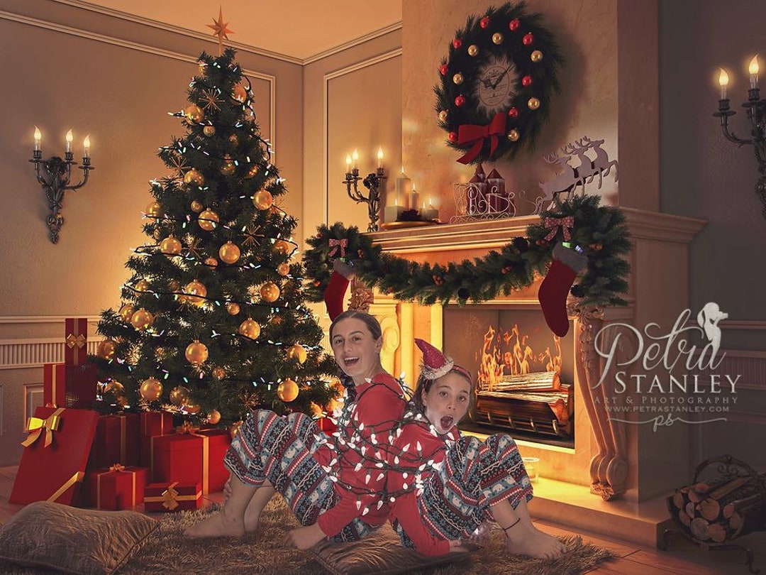 Christmas Tree Digital Backdrop, Digital Background, Photography ...