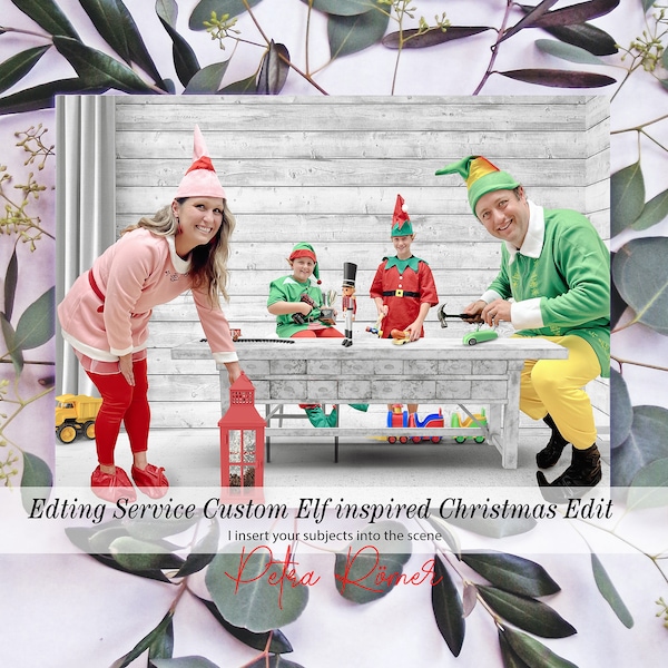 Digital Delivery, Funny Christmas Card Design, Christmas Photo Edit, Elf Custom Family Christmas Photo Card