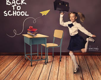 Back to School Digital Background - First Day of School Background - Back to School Photo -Children Backdrop -1st Day of School -Chalkboard