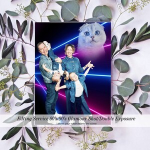Digitale weergave, 5 onderwerpen, Leuk/onhandig Jaren 80/90 Laser Onhandige familie, Dierenportret, Glamourfoto's Fotobewerking
