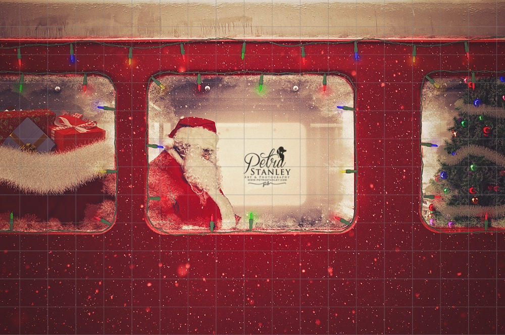 2 Christmas Train Ride With Santa Photoshop Composite Template | Etsy