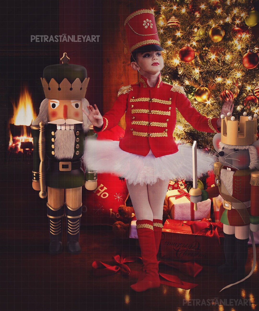 The Nutcracker Digital Backdrop / Background, Christmas Tree, Night