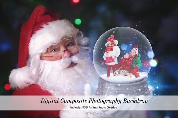 Cabelas Commercial Hang On To Christmas 2022 Santa Claus Holding Magical Snow Globe Digital Backdrop For | Etsy India
