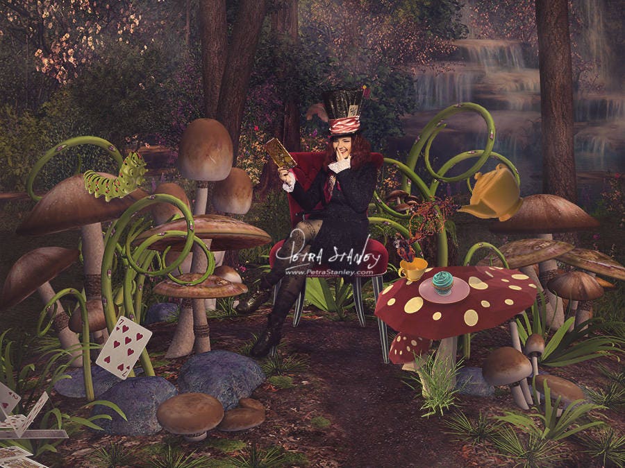 Alice Im Wunderland Digitale Kulisse Halloween Hintergrund Etsy