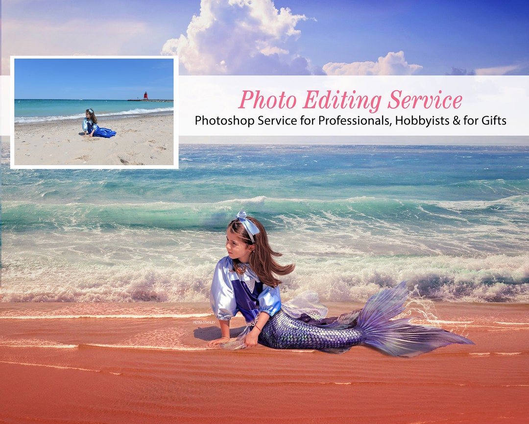 Custom Mermaid Edit, Personalized Mermaid, Photo Editing Service