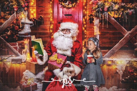 Christmas overlay Christmas digital backdrop Santa Pet portrait template /& Santa overlay christmas card Digital Pet painting background