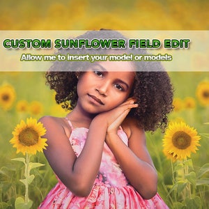 Digital Photo Sunflower Field Composite Edit, custom artwork, personalized digital artwork, wedding portrait edit,custom photo edit,Outdoors