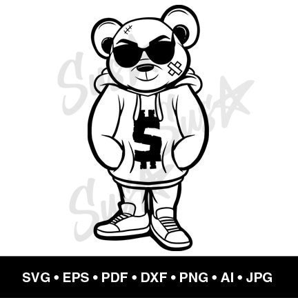  Teddy Drip Spray Painted Bear Graffiti Sweatshirt : Clothing,  Shoes & Jewelry