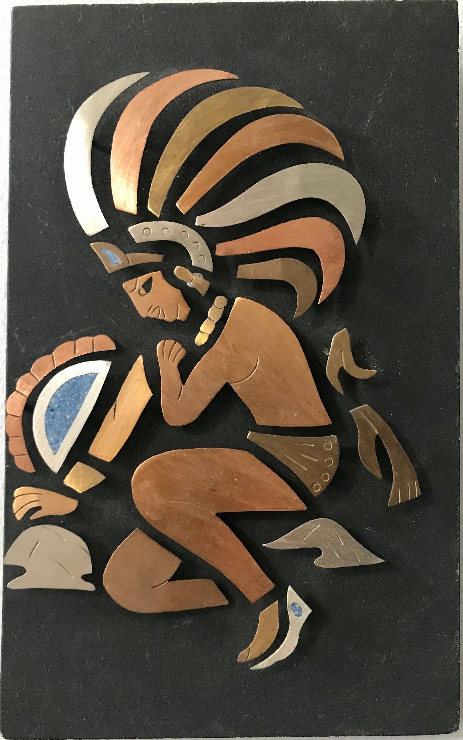 Aztec Wall Art Plaque Mid Century Mexico Etsy