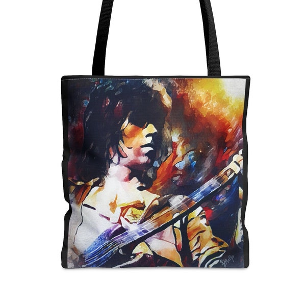 Classic Rock Guitarist Colorful Tote Bag