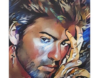 Freedom by Artist GV Mielko - Limited Edition Series Canvas Print - Large George Michael Colorful Surreal Pop Art Painting Music