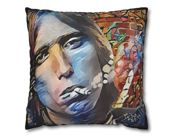Colorful Abstract Art Rock Music Lover 90's Icon Pillow Cover 18x18 inch Artist 8 Design