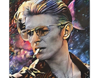 The Stars look Very Different Today by Artist GV Mielko - Limited Edition Series Large Canvas Rock Music Icon Singer David Bowie Painting