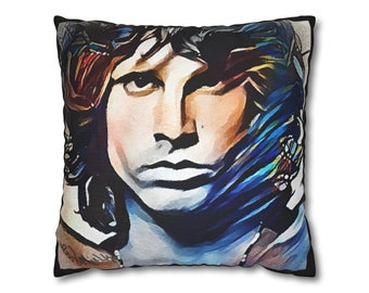 Colorful Abstract Art Rock Music Lover 60's Icon Pillow Cover 18x18 inch Artist 9 Design