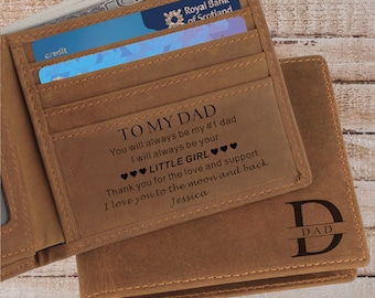 Christmas gift for Dad Man Laser Engrave Wallet Personalised Aniversary Birthday