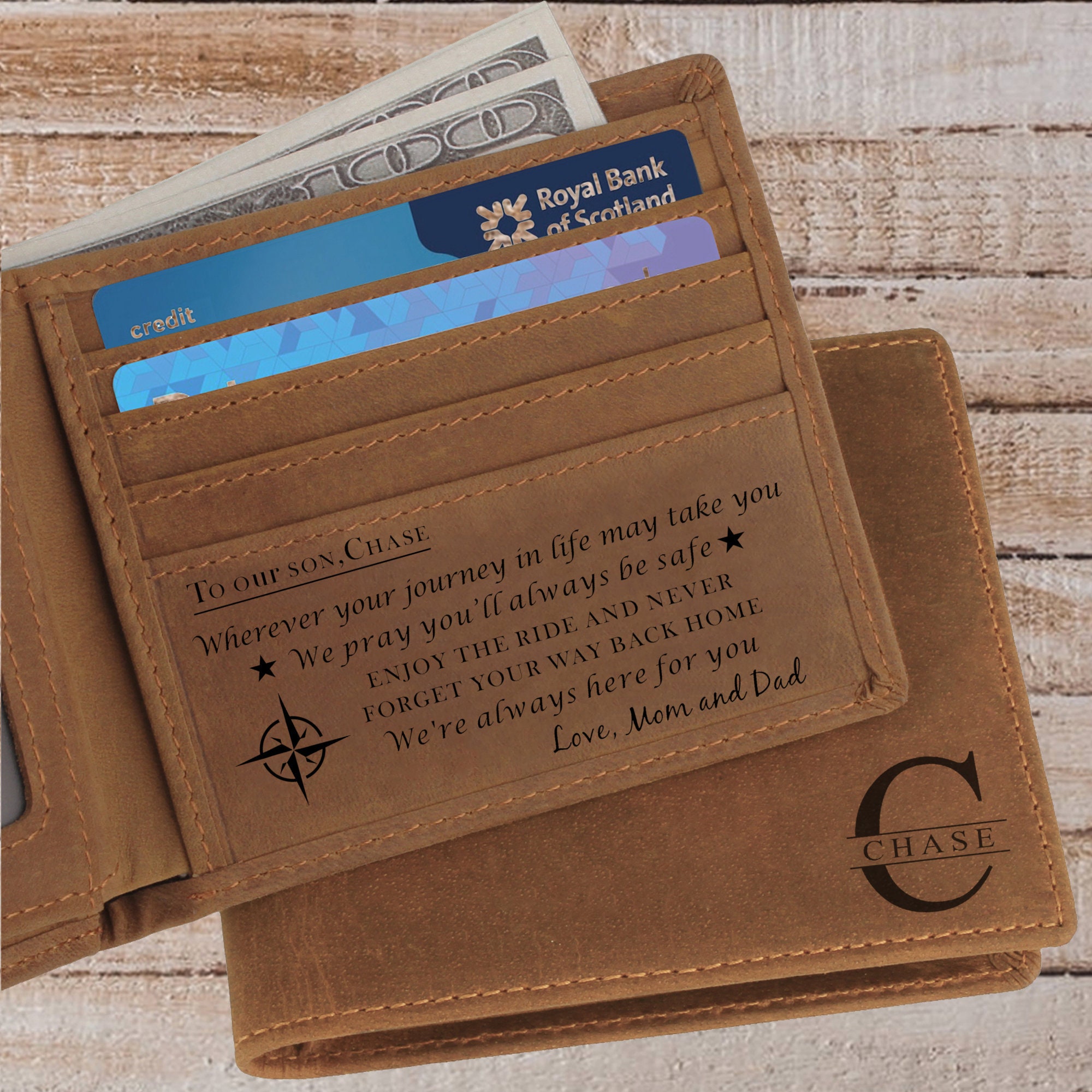 Son Wallet Wallet for Son Gift for Sons Personalized Wallet Etsy