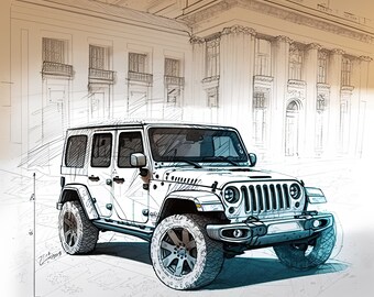 Custom Jeep Wrangler JL  Print: Perfect Wall Art for Off-Road Enthusiasts
