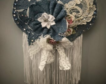 Denim Puffy Heart Wall Decor