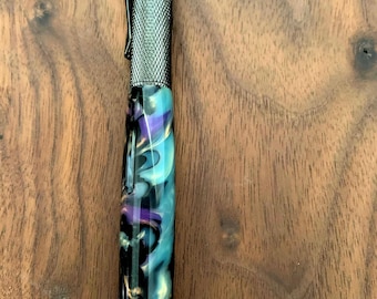 Hand Turned Refillable Exacto Knife. Gold, Purple, Opal and Black