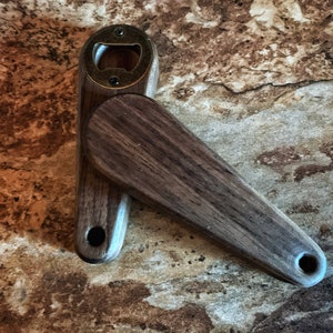 Walnut Bottle Opener. Hand Crafted Wooden Bottle Opener made from Walnut Wood. (One opener)