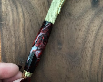 Hand Turned Refillable Exacto Knife. Gold, Red, Opal and Black