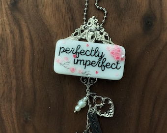 Perfectly Imperfect, Domino Purse Charm. Pink