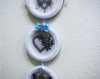 Blue Butterfly Triple Plaque Wall Hanging