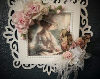 Victorian Lady, Shabby Chic wall hanging