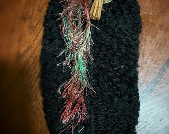 Handmade Black Boho Feather made of Yarn