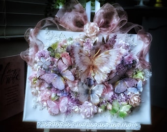 Butterfly Pop-Out Canvas Art on Easel. Easel is included with this piece.