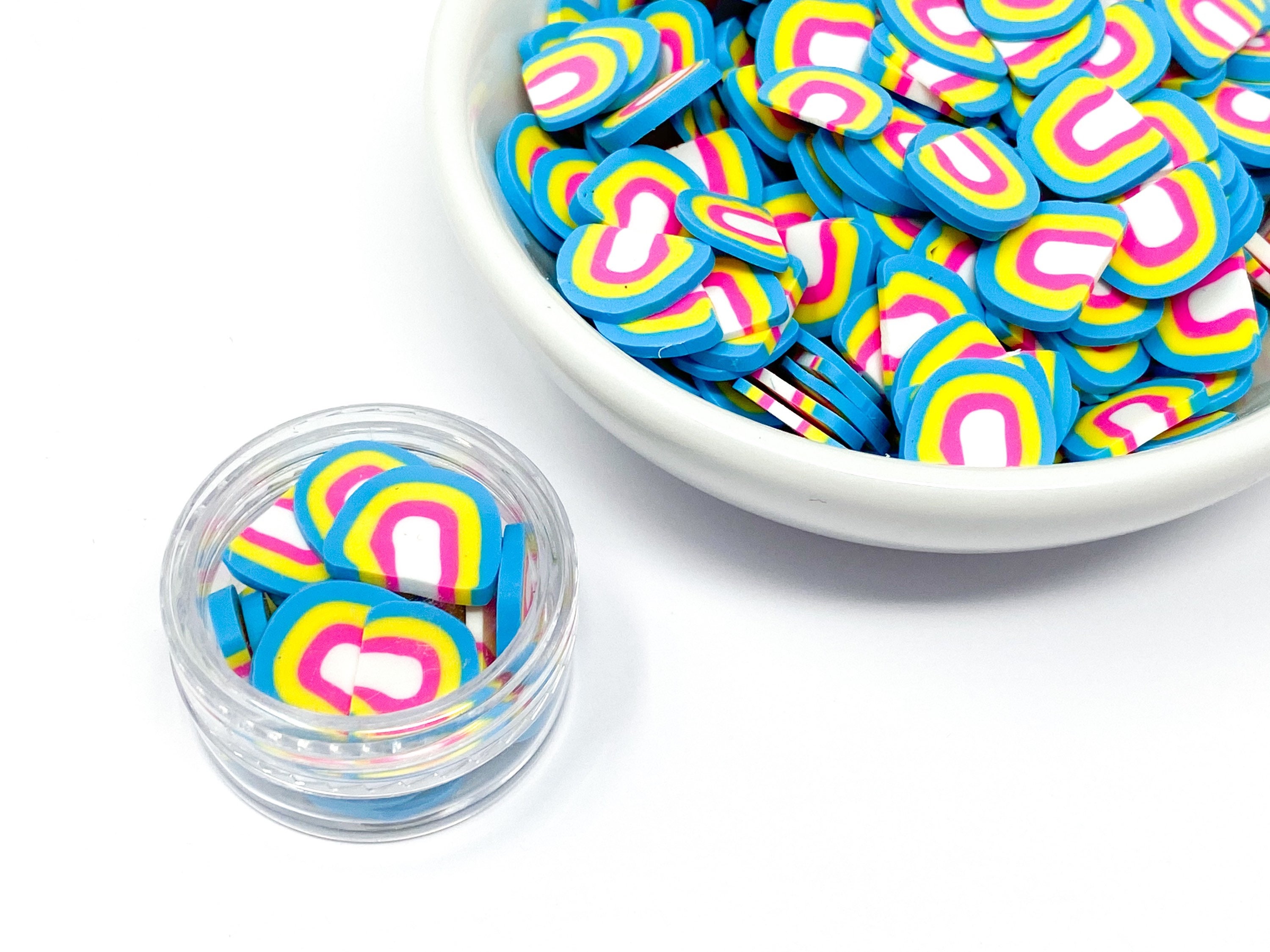 Large rainbow polymer clay slices Etsy