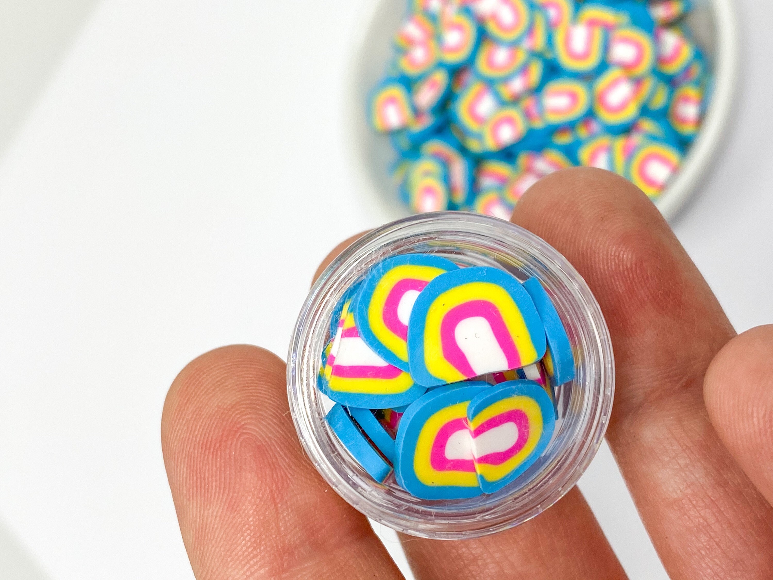 Large rainbow polymer clay slices Etsy