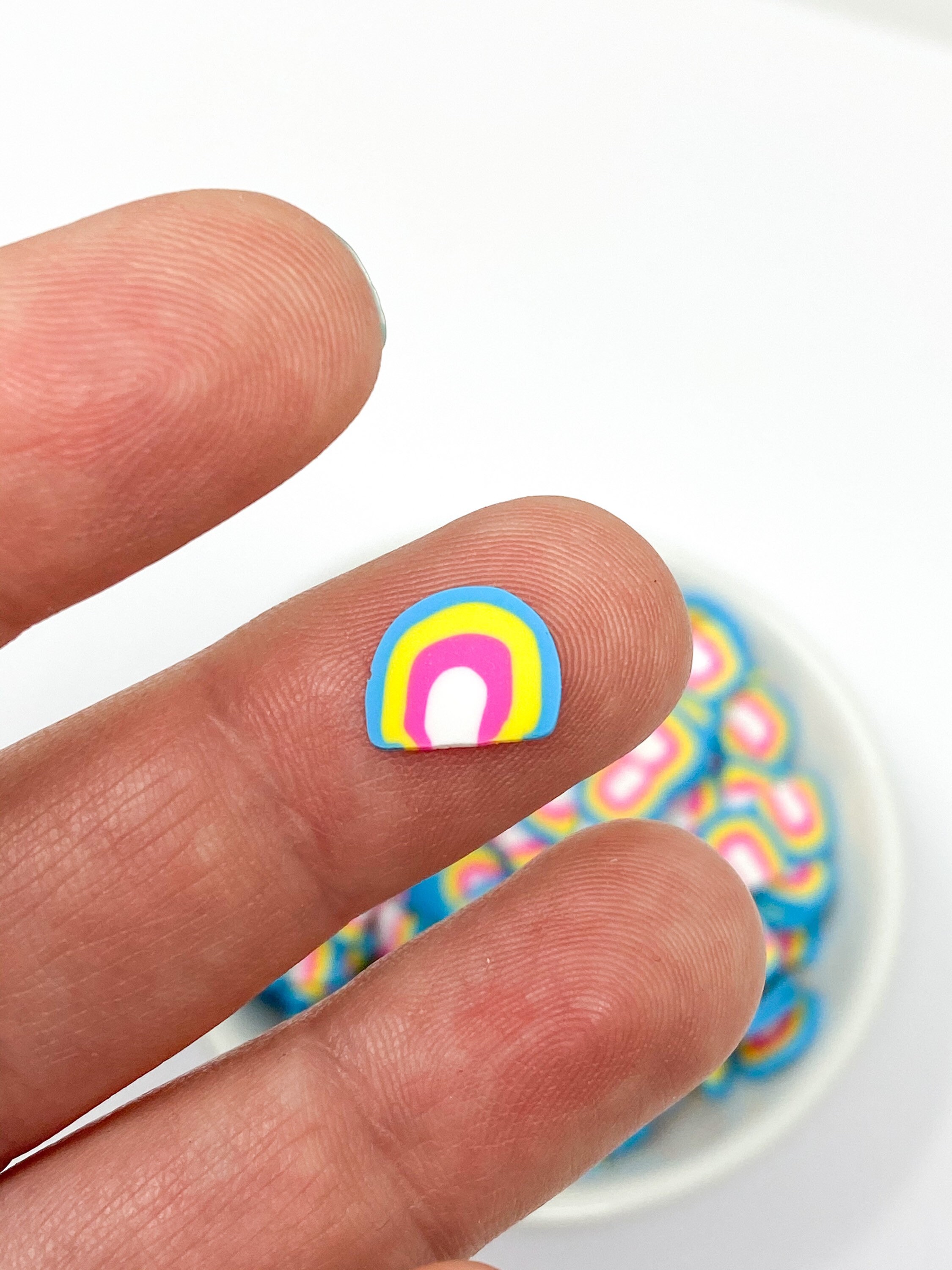 Large rainbow polymer clay slices Etsy