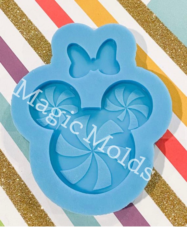 grippy etc! Peppermint Mouse head inspired silicone mold Popsocket magnet keychain badge reel car charm