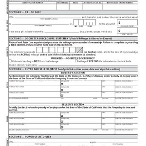 California DMV Form REG 262 Vehicle Vessel Transfer and Reassignment Form Carbon Copy Version image 2