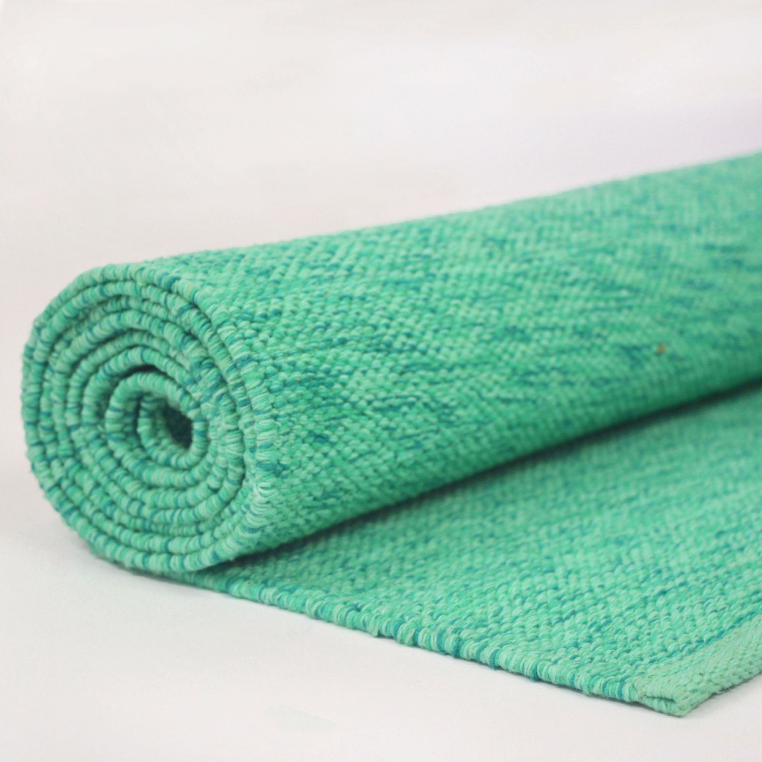 Magic Mint Sea Green Cotton Yoga Mat Ecofriendly Handwoven Etsy