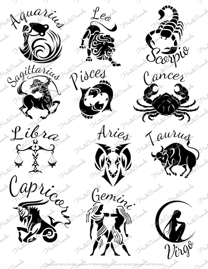 Zodiac Clipart Digital Download File Svg, Dxf,pdf, PNG, JPG, Studio3 ...