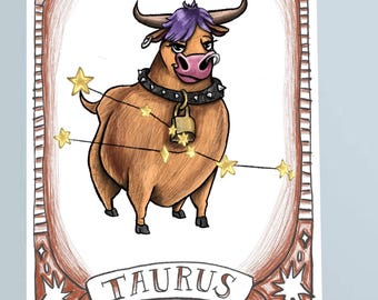 Astrology birthday greeting cards for Taurus zodiac sign