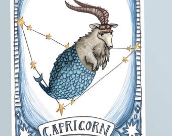 Astrology birthday greeting cards for Capricorn zodiac sign