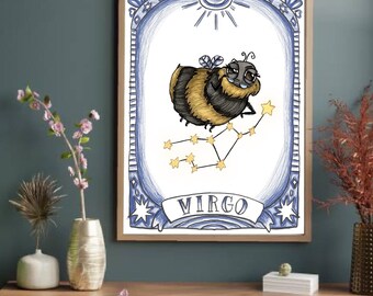 Zodiac series Virgo Astrology digital illustration print