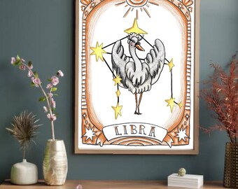 Zodiac series Libra Astrology digital illustration print