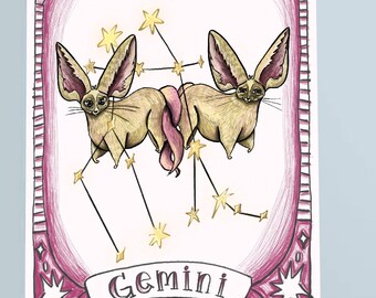Astrology birthday greeting cards for Gemini zodiac sign
