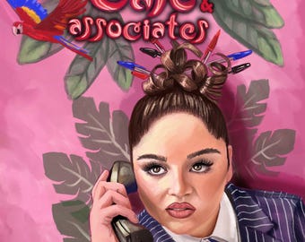 Parody print of Meg stalter as lawyer