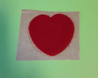 vintage 80s felt heart sticker module