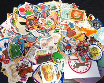 Gran lote de 219 pegatinas vintage de animales de los años 80 *usadas*