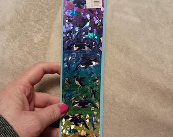 vintage Lisa Frank Crystal Stickers prism dolphin killer whale sticker pkg