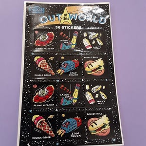 vintage jaren 80 The Sticker Store Out of this World-stickervel